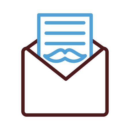 envelope with dad mustache hipster line style icon vector illustrationのイラスト素材