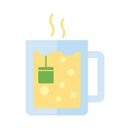 tea mug drink flat style icon vector illustration designのイラスト素材