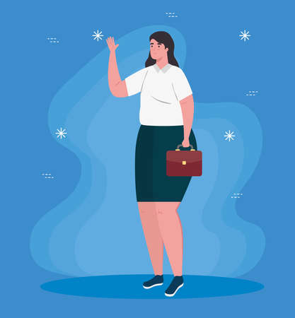 elegant businesswoman standing avatar character vector illustration designのイラスト素材