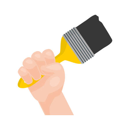 hand with brush repair tool vector illustrationのイラスト素材
