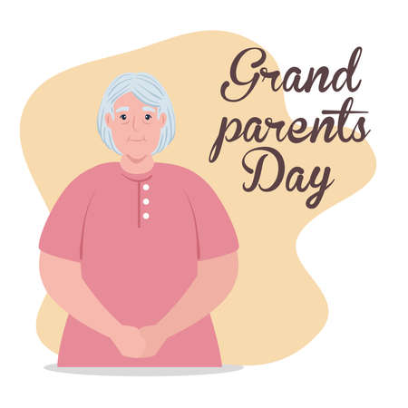 happy grand parents day with cute grandmother vector illustration designのイラスト素材