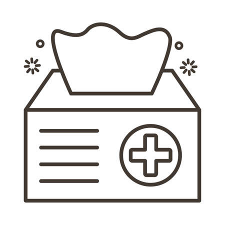 damp cloths medical line style icon vector illustration designのイラスト素材