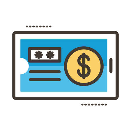 check banknote line and fill style icon vector illustration designのイラスト素材