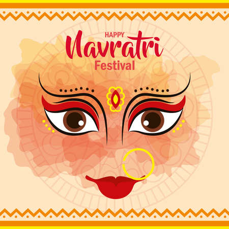 poster of happy navratri celebration vector illustration designのイラスト素材