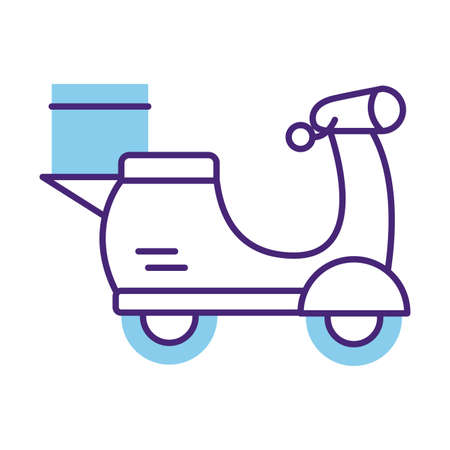 motorcycle vehicle with box delivery line style vector illustration designのイラスト素材