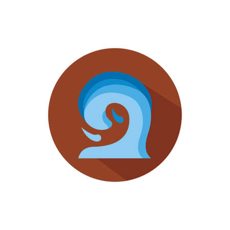 sea wave water block style vector illustration designのイラスト素材