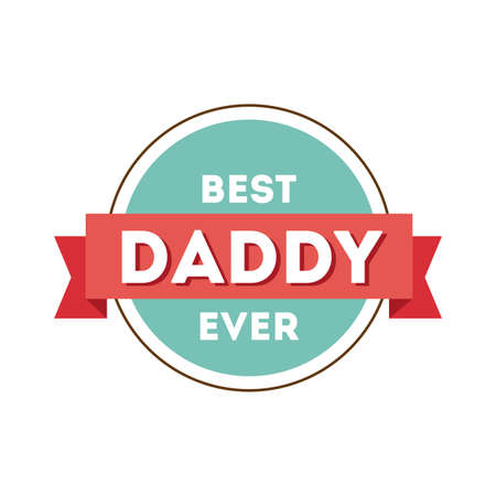 happy fathers day frame with ribbon flat style vector illustrationのイラスト素材