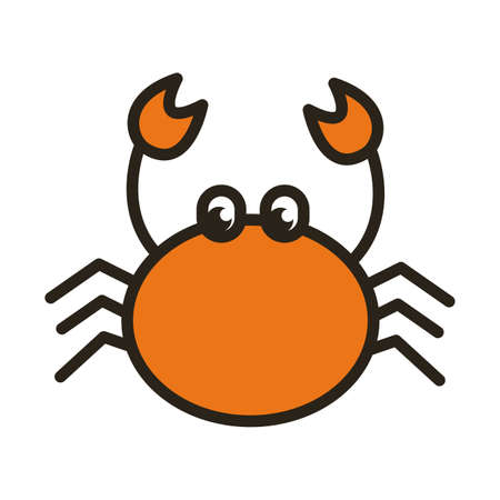 crab sea animal line and fill style icon vector illustration designのイラスト素材
