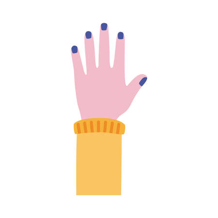 hand human up flat style icon vector illustration designのイラスト素材