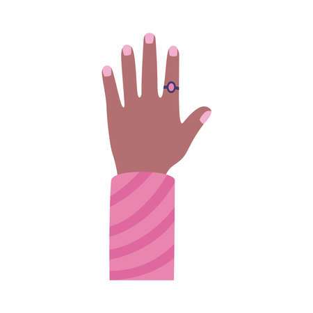 afro hand human up flat style icon vector illustration designのイラスト素材