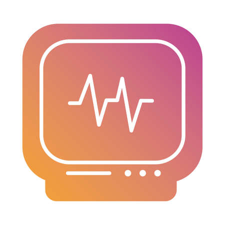 cardiology ekg machine gradient silhouette style vector illustration designのイラスト素材