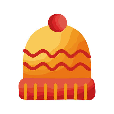 winter hat accesory flat style icon vector illustration designのイラスト素材