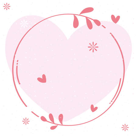 heart love card decorative frame vector illustration designのイラスト素材