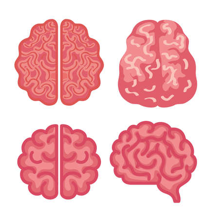 neurology brain healthy icons set vector illustration designのイラスト素材
