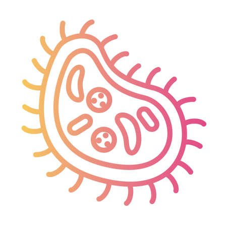 covid 19 particle linear gradient style icon vector illustration designのイラスト素材