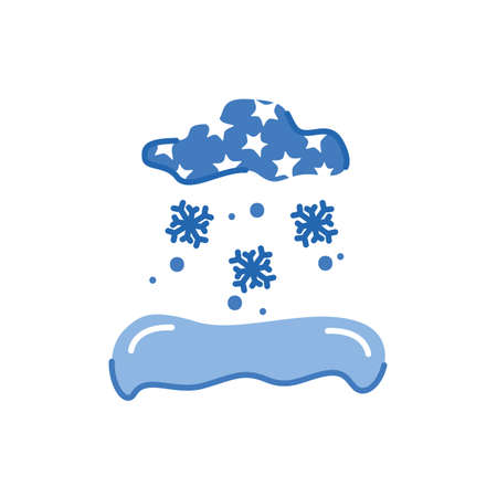 clouds with snowflakes weather symbol isolated icon vector illustration designのイラスト素材