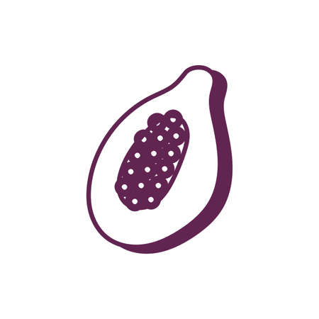 fresh papaya fruit isolated icon vector illustration designのイラスト素材