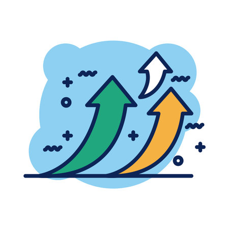 arrows up detail style icon vector illustration design