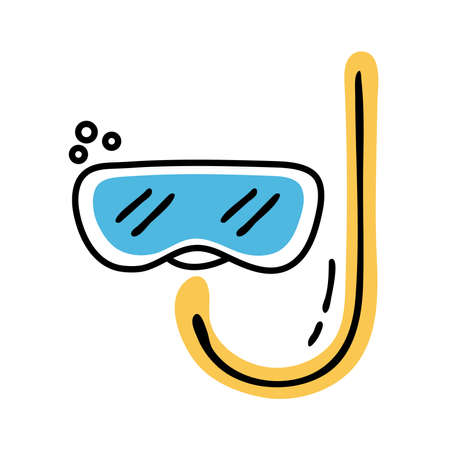 snorkel accessory line and fill style icon vector illustration designのイラスト素材