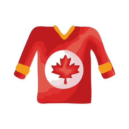 sweater with maple leaf canadian flat style vector illustration designのイラスト素材