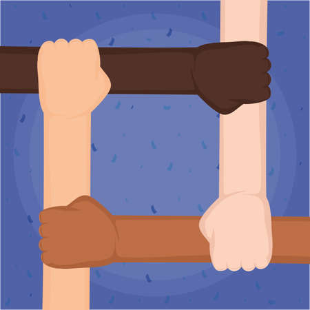interracial hands united team icons vector illustration designのイラスト素材