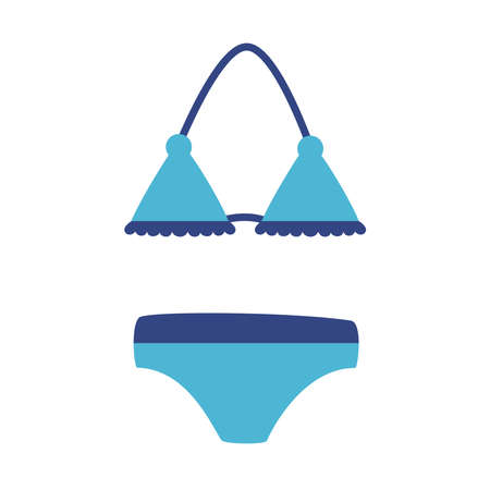 bikiny swim suit flat style icon vector illustration designのイラスト素材