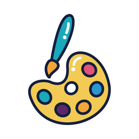 palette paint colors line and fill style vector illustration designのイラスト素材