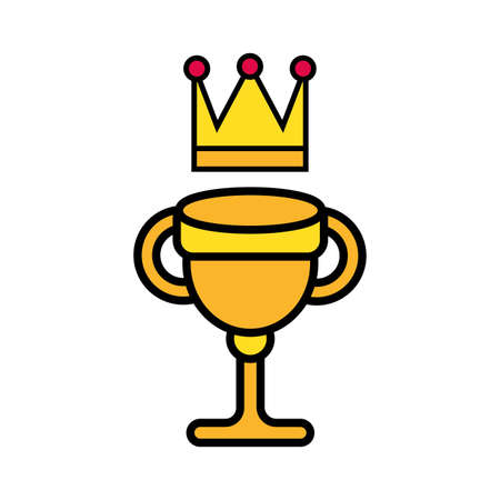 trophy cup award and crown vector illustration designのイラスト素材