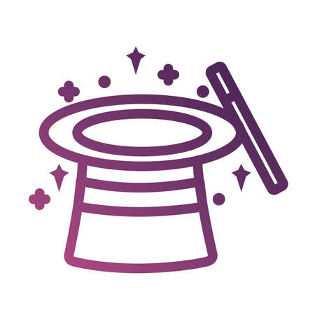magic wizard hat line degradient style icon vector illustration designのイラスト素材