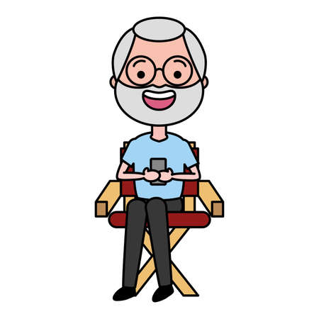 man sitting on chair avatar character vector illustration designのイラスト素材