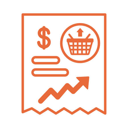 price hike receipt with arrow up infographic line style vector illustration designのイラスト素材