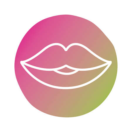 female sexy lips block style icon vector illustration designのイラスト素材