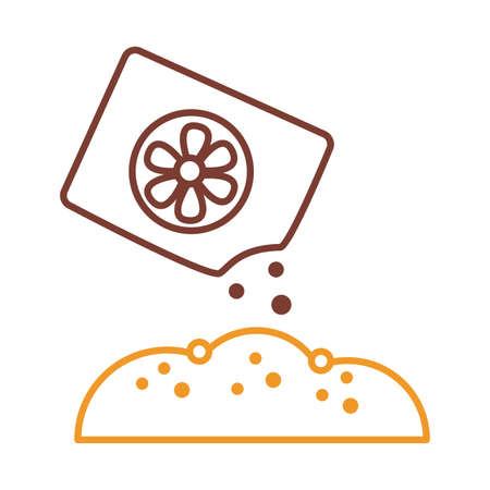 flowers seeds line style icon design, Gardening garden planting nature ecology outdoors and floral theme Vector illustrationのイラスト素材