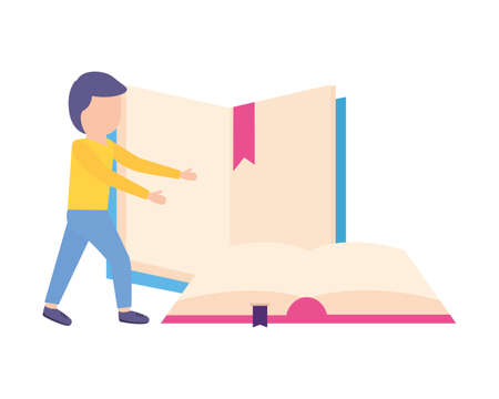 man student with books learning vector illustrationのイラスト素材