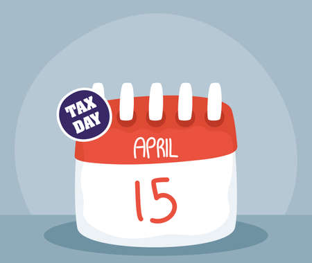 tax day with calendar reminder vector illustration designのイラスト素材