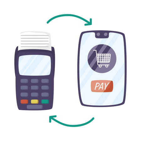 smartphone with shopping cart and voucher vector illustration designのイラスト素材