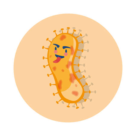 covid19 pandemic particle comic character vector illustration designのイラスト素材