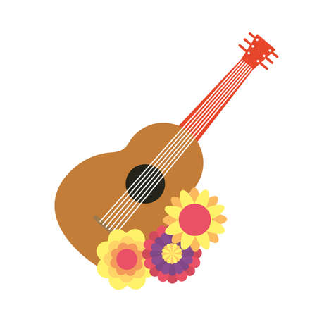 traditional mexican guitar instrument icon vector illustration designのイラスト素材