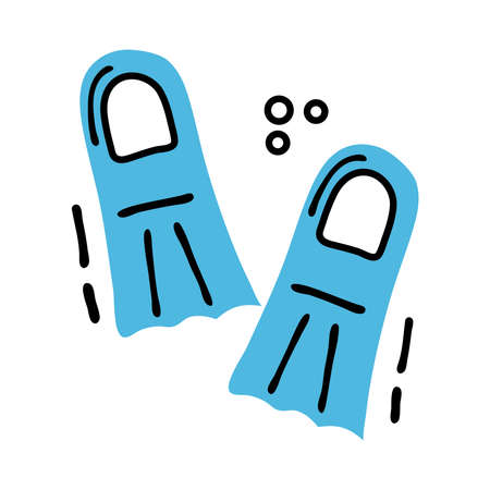 swimming fins line and fill style vector illustration designのイラスト素材