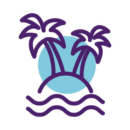 tree palm line icon vector illustration designのイラスト素材