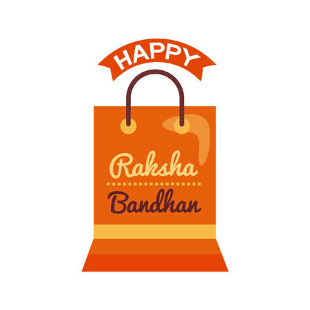 happy raksha bandhan celebration with shopping bag flat style vector illustration designのイラスト素材