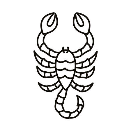 scorpio zodiac sign line style icon vector illustration designのイラスト素材