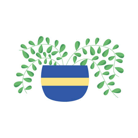 Plant inside pot design of Floral nature garden ornament botany decoration beauty and flora theme Vector illustrationのイラスト素材