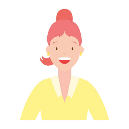 woman character portrait on white background vector illustrationのイラスト素材