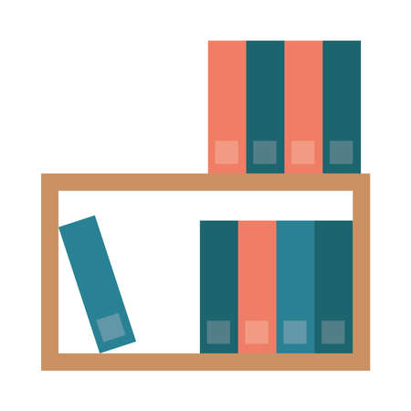 shelf with text books isolated icon vector illustration designのイラスト素材