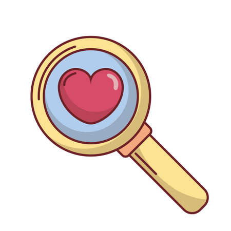 Heart inside lupe design of love passion and romantic theme Vector illustrationのイラスト素材