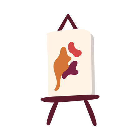 Paint on wooden easel design, Art creativity tool instrument painter draw school abstract and work theme Vector illustrationのイラスト素材