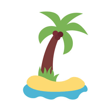 tree palms summer flat style icon vector illustration designのイラスト素材