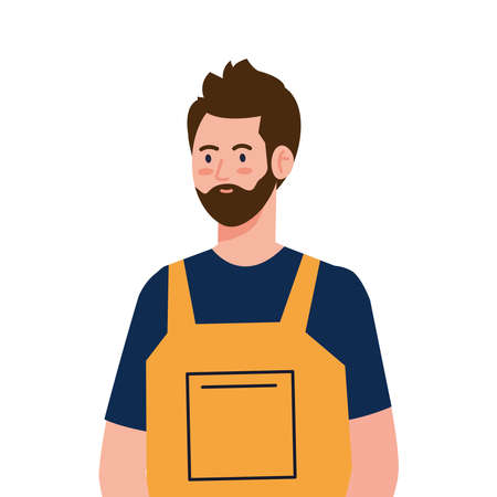 man worker of cleaning service, on white background vector illustration designのイラスト素材