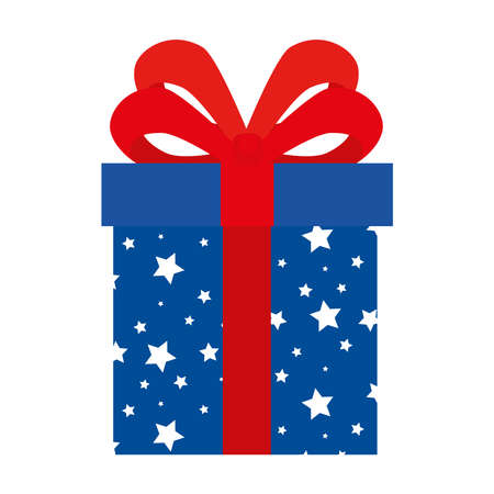 gift box present blue color on white background vector illustration designのイラスト素材